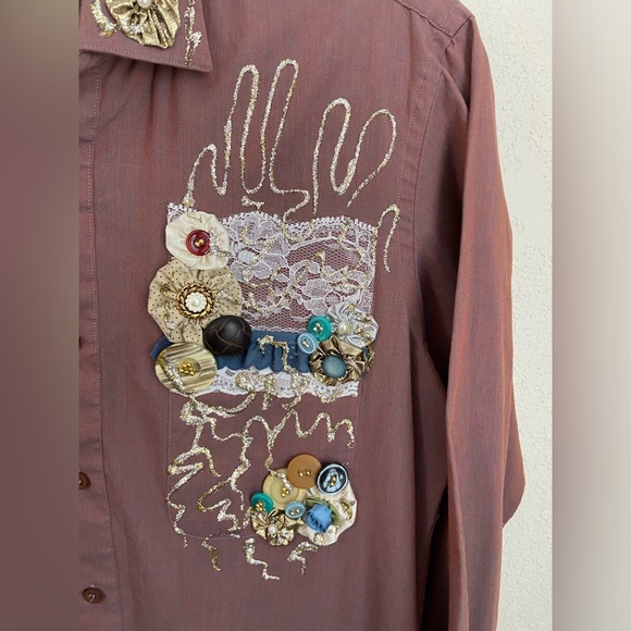 Pierre Cardin Novelty Button Down Shirt Size M Fitted, NWT - Picture 6 of 11